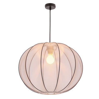 MELLOW lampa wisząca czarny 1x40W E27 abażur 52 biały kula 31-41951