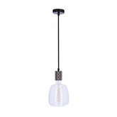 Suspension fronde en métal noir E27 31-04901