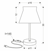 SIGALEA lampka stołowa biały 1x40W E14 abażur biały