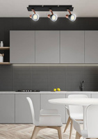 Bandă de perete 3X50W GU10 negru/cupru MARKUS 93-35608-M