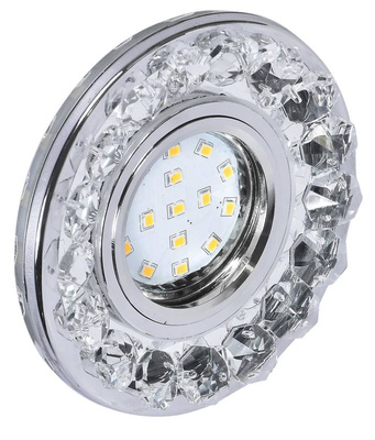 Oprawa Stropowa Okrągła Kryształ Chrom na żarówkę Gu10 + Led obramówka Candellux Sk-94 2273617