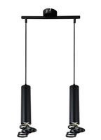 Double hanging lamp black 2x50W GU10 Tuba Candellux 32-78650