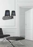 Aplică dublă din satin + abajur negru 2x60W Milonga Candellux 22-53503