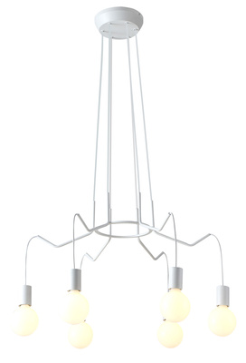 Lampa wisząca Basso 6-punktowa metalowa biała matowa nad stół E27