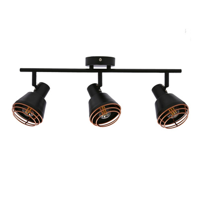 Applique/plafonnier abat-jour cuivre noir 3xE14 40W Neria 93-82572