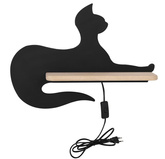 Applique murale LED Cat Kids noire 5W avec câble Candellux 21-26002