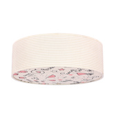 KIDDY lampa sufitowa 38 cm biały 2x40W E27 abażur paski beżowe