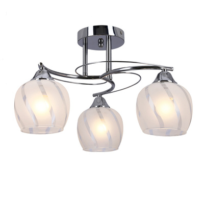 Plafonnier Prego chrome E27 avec abat-jour incolore 33-09456