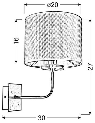 Applique chromée avec abat-jour tissé E14 40W lampe Estera Candellux 21-11473