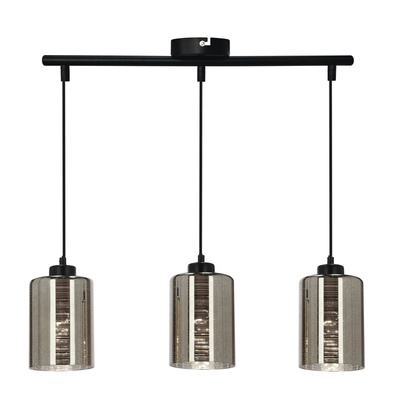 Plafonnier suspendu verre chromé 3x60W Cox Candellux 33-53886