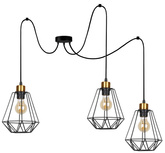 Hanging lamp black and gold 3 Primo P 33-00293