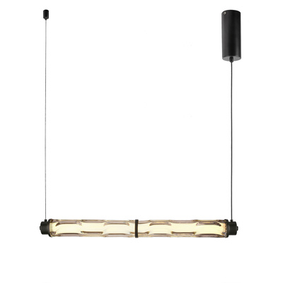 CORTE suspension horizontale noir mat 18W LED 3000K abat jour transparent