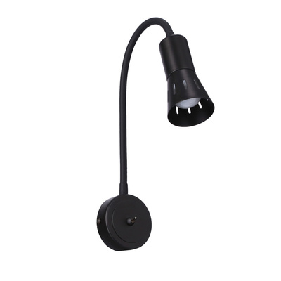 Aplică neagră reglabilă pe braț + comutator Arena Candellux 91-81353