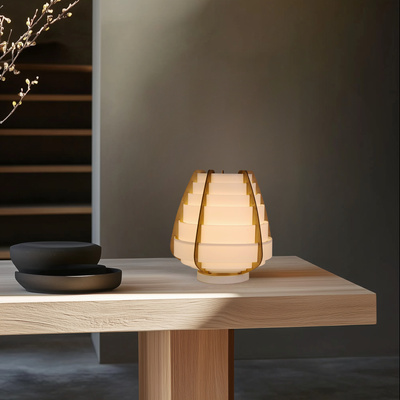 Table lamp beige wood + plastic Nagoja Ledea 50501039