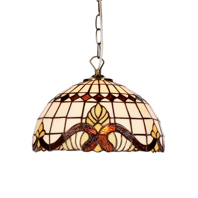 Marsala Lampa Wisząca 30 Patynowy 1X60 E27 Klosz Witrażowy