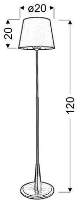 Lampadaire patiné abat-jour tissu noir Candellux Milonga 51-53633