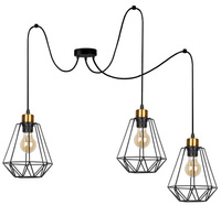 Hängelampe Schwarz und Gold 3 Primo P 33-00293