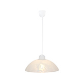 Lampă suspendată Alcara, abajur alb cu model 31-16737