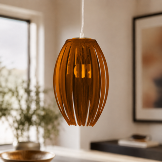 Lampa wisząca Abuko metalowa pojedyncza do sypialni brązowa E27