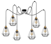 Lampă suspendată negru și auriu 6 Primo P 36-00316