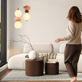 Lampa wisząca Flores ceramiczna pomarańczowy i brązowy klosz 10W LED 3000K designerska