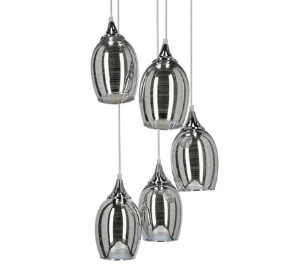 Hanging ceiling lamp chrome plate 5x60W Marina Candellux 35-60198