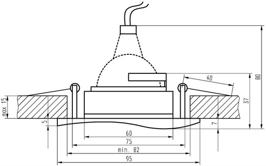 PLAFONNIER CANDELLUX UO-17 GAB MR16 OR PAT. PLAFOND. SE DÉLECTER. MOULAGE CARRÉ
