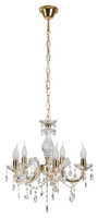 Gold crystal chandelier 5xE14 Maria Teresa Candellux 35-94646