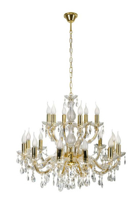 Plafonnier suspendu en cristal LED doré