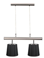 Lampe suspendue satin double abat-jour noir 2x60W Milonga Candellux 32-53541