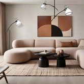 Schwarz-weiße, diagonal verstellbare Stehleuchte Zumba Candellux 51-72108