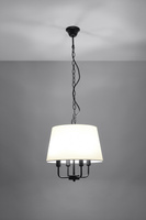 Pasteri Hängelampe schwarz matt 4x40w e14 beige Lampenschirm 31-01368