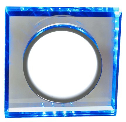 Chrom/blaue quadratische LED-Deckenleuchte SSP-22 2263892