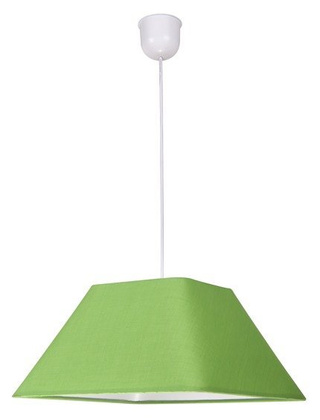 Lampa wisząca z abażurem Robin zielona tkaninowa do salonu E27