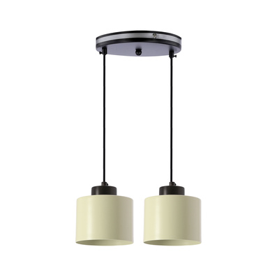 OLIVCA lampa wisząca czarny 2x40W E27 klosz oliwkowy