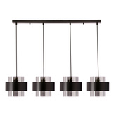 Spiega lampa wisząca czarny 4x60W E27 klosz dymiony