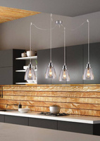 Chrome hanging lamp with glass shades 4x40W Voice Candellux 34-70838