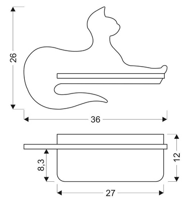 5W LED-Wandleuchte für ein Kind, schwarze sitzende Katze, Candellux 21-75642