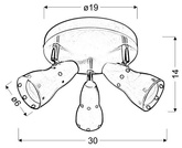 Plafoniera Plafon 3x40W E14 alb Candellux 98-54555