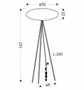 CAFÉE lampă de podea neagră 1x40W E27 abajur 52/23 latte
