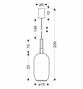 Suspension Bueno verre abat jour ambre simple GX53