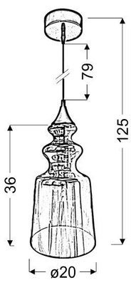 Plafonnier suspendu candellux oxelo 31-51837 e27 incolore