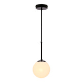 Pompei hanging lamp black E27 with white shade 15cm 31-09586