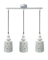 Lampa wisząca 3xE27 51cm biała stal HAMP 33-51943