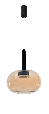 Pendant lamp Bueno single glass amber shade GX53