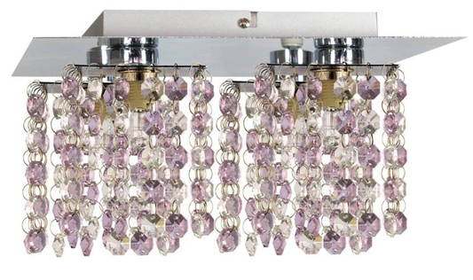Plafonnier chrome/violet avec cristaux 4xG9 Classic 98-63154
