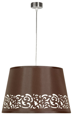 Lampe suspendue abat-jour tressé marron avec un motif 60W E27 Cashmere Candellux 31-21038