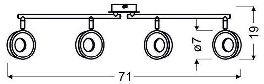 LED wall lamp 4x4W 71cm ISLA 94-61720 CHROME STRIP