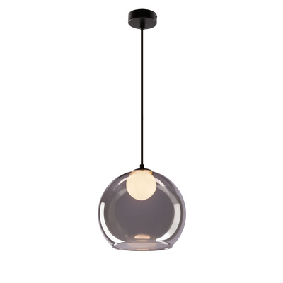 Brin ceiling lamp black 1x15W G9 smoked white shade