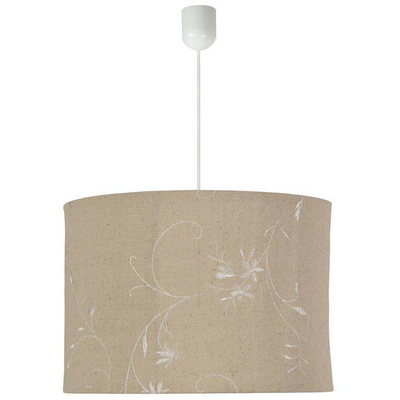 Lampa wisząca z abażurem Farm beżowa tkaninowa 1xE27 25 cm skandynawska